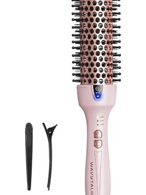 Wavytalk Pink Ionic Hot Air Styling Brush with Sectioning Clips
